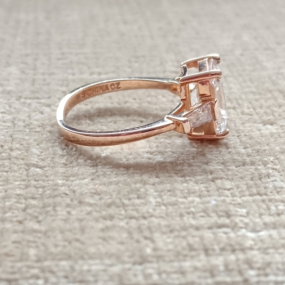 Gold Plated Silver Cubic Zirconia Ring - Picture 4 of 10